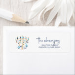 Hanukkah Love & Light Floral Menorah Address<br><div class="desc">Hanukkah Love & Light Floral Menorah Address label. Personalise the custom text above. You can find additional coordinating items in our "Floral Hanukkah Menorah and Dreidel" collection.</div>