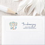 Hanukkah Love & Light Floral Menorah Address<br><div class="desc">Hanukkah Love & Light Floral Menorah Address label. Personalise the custom text above. You can find additional coordinating items in our "Floral Hanukkah Menorah and Dreidel" collection.</div>