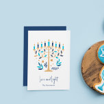 Hanukkah Love & Light Floral Menorah Card<br><div class="desc">Hanukkah Love & Light Floral Menorah Card. Personalise the custom text above. You can find additional coordinating items in our "Floral Hanukkah Menorah and Dreidel" collection.</div>