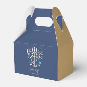 Hanukkah Love & Light Floral Menorah Favour Box
