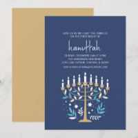 Hanukkah Love & Light Floral Menorah Holiday Party