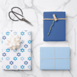 Hanukkah Lovely Blue Wrapping Paper Sheet<br><div class="desc">An stunning set of wrapping paper,  this design features a blue Star of David pattern on a white background.  In addition,  there are two different blue coloured papers included.  Great for Hanukkah,  Bar Mitzvah and other Jewish themed events.  Place your order today!

Artwork created by: AMBillustrations 
http://www.etsy.com/shop/AMBillustrations/</div>