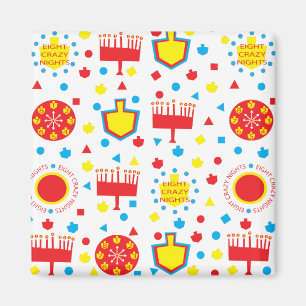 Hanukkah Magnet Square COLORFUL CRAZY 8