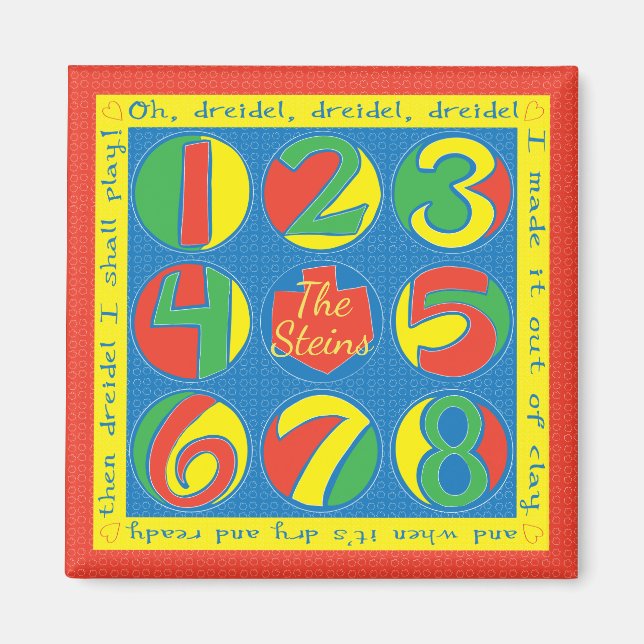 Hanukkah Magnet Square Dreidel Game (Front)