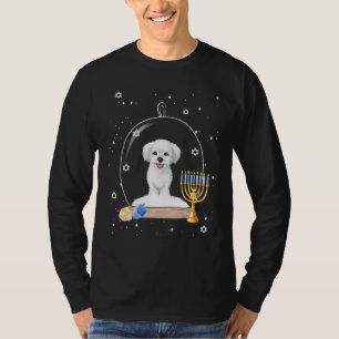 Hanukkah Maltese Dog Snow Globe Pajama T-Shirt