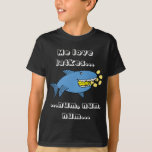 Hanukkah Me Love Latkes/Dark Colour Shirt<br><div class="desc">"Me love latkes, num, num, num" Shirt. Personalise by deleting text and adding your own. Use your favourite font colour, style, and size. Thanks for stopping and shopping by! Much appreciated. Happy Chanukah/Hanukkah!!! Style: Kids' Hanes TAGLESS® T-Shirt Wait 'till you get this tagless tee on your kiddo. It'll take his...</div>
