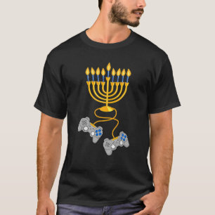 Hanukkah Menorah Candles Video Game Controller T-Shirt