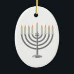 Hanukkah menorah ceramic tree decoration<br><div class="desc">Hanukkah menorah. Customise and personalise.</div>