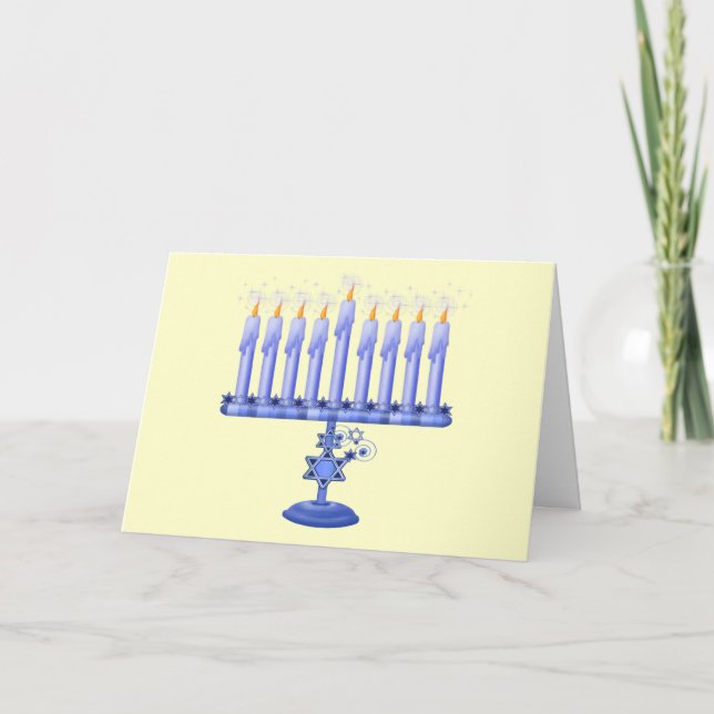 Hanukkah Menorah (customisable) Holiday Card (Front)