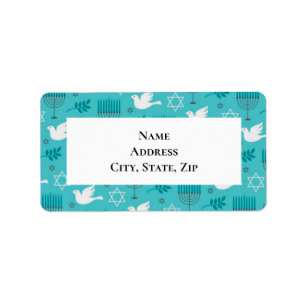 Hanukkah Menorah Dove Star Label