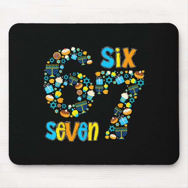 Hanukkah Menorah Dreidel 67 Festive Chanukah Six S Mouse Pad (Front)