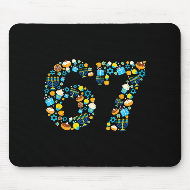 Hanukkah Menorah Dreidel 67 Festive Chanukah Six S Mouse Pad (Front)