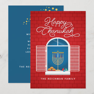 HANUKKAH Menorah Dreidel Greeting Card