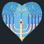 hanukkah menorah heart sticker<br><div class="desc">"hanukkah menorah ", "happy hanukkah", menorah, "star of david" , "chanukah jewish", Hanukkah, "jewish holidays"chanukah,  hannukah, chanukkah




channuka, channukah,  chanukkah, hannuka, hebrew, jew, ,  , judaism, menora, judaica, </div>