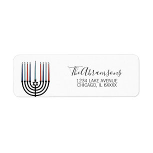 Hanukkah Menorah Holiday  Address Label