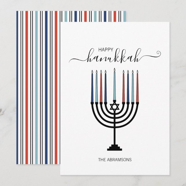 Hanukkah Menorah Holiday Card (Front/Back)