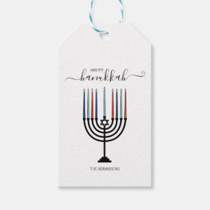Hanukkah Menorah Holiday Gift Tag
