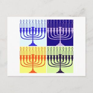 Hanukkah Menorah Holiday Postcard