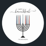 Hanukkah Menorah Holiday Sticker<br><div class="desc">Personalise the custom text above. You can find additional coordinating items in our "Hanukkah Gifts and a Menorah" collection.</div>