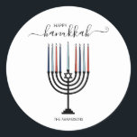 Hanukkah Menorah Holiday Sticker<br><div class="desc">Personalise the custom text above. You can find additional coordinating items in our "Hanukkah Gifts and a Menorah" collection.</div>