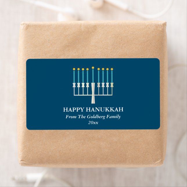 Hanukkah Menorah in Blue Personalised  (Insitu)