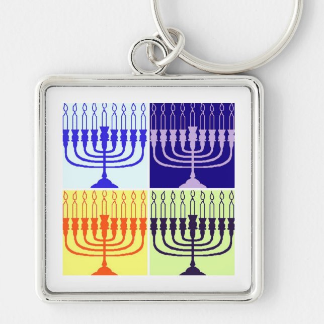 Hanukkah Menorah Key Ring (Front)
