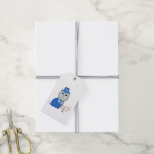 Hanukkah Menorah Kitty Gift Tags