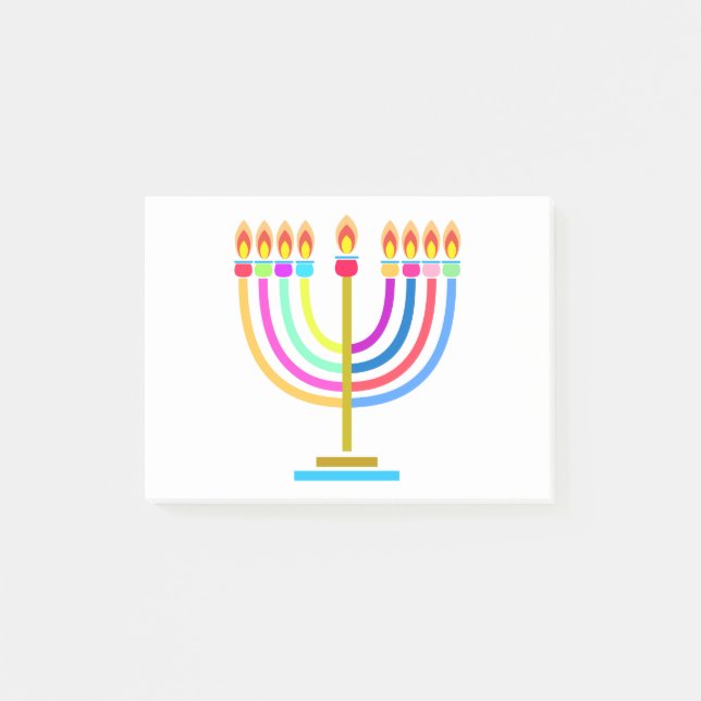 Hanukkah Menorah Lights Holiday symbol Post-it Notes (Front)