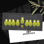 Hanukkah Menorah Olives | Dark Grey Company Card<br><div class="desc">Celebrate the spirit of teamwork this Hanukkah with a card that’s as playful as it is meaningful. On the front, a lively group of olives join forces, standing side by side to create a glowing menorah — complete with the fun-loving message “Happy Hanukkah from olive us.” It’s a cheerful way...</div>