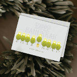 Hanukkah Menorah Olives | Grey Group Holiday Card<br><div class="desc">Celebrate the Festival of Lights with a smile! This Hanukkah card features a group of fun-loving olives who light up together to form a menorah, with the playful message “Happy Hanukkah from olive us.” Perfect for families, friends, organisations, or businesses — and available with a logo template for an extra...</div>