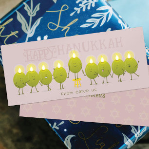 Hanukkah Menorah Olives Mauve Group Card