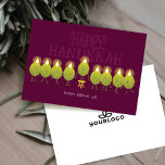 Hanukkah Menorah Olives | Wine Company Logo Holiday Card<br><div class="desc">Celebrate the spirit of teamwork this Hanukkah with a card that’s as playful as it is meaningful. On the front, a lively group of olives join forces, standing side by side to create a glowing menorah — complete with the fun-loving message “Happy Hanukkah from olive us.” It’s a cheerful way...</div>