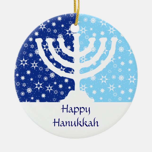 Hanukkah Menorah Ornament (Front)