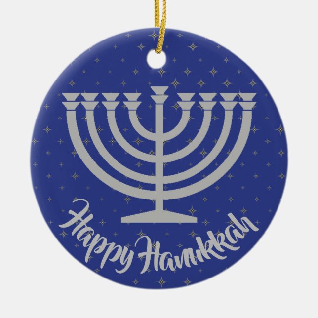 Hanukkah Menorah Ornament (Front)