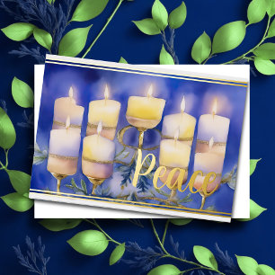 Hanukkah Menorah Peace Watercolor