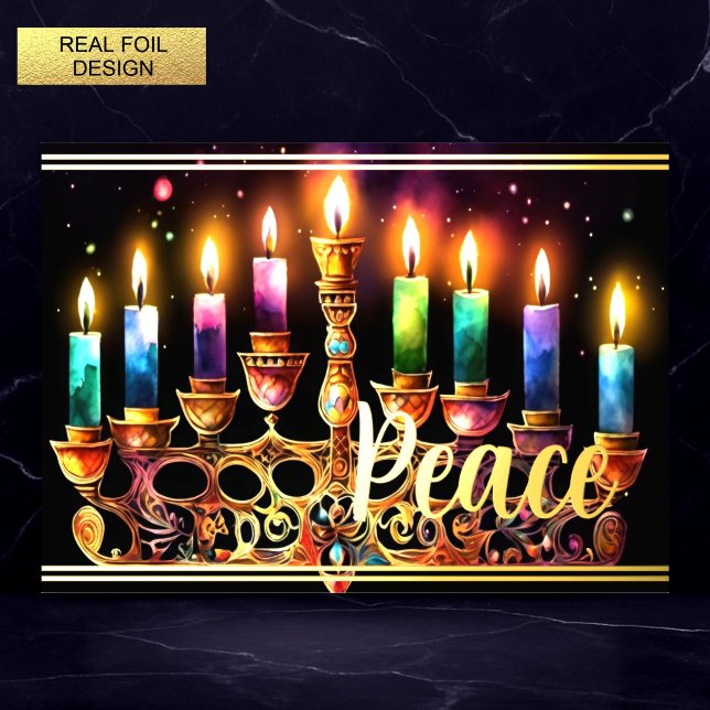 Hanukkah Menorah Peace Watercolor (Creator Uploaded)