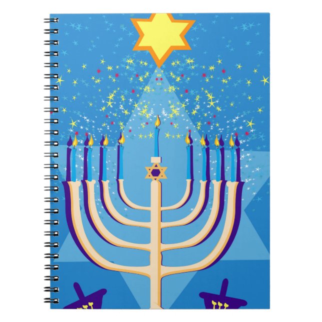 hanukkah menorah spiral notebook (Front)