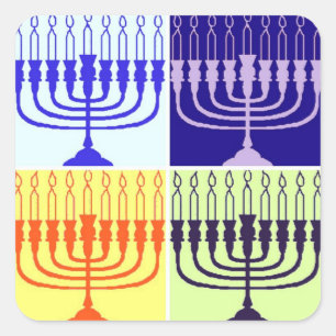 Hanukkah Menorah Square Sticker