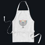 Hanukkah menorah standard apron<br><div class="desc">Hanukkah menorah. clock the orange" Customise it" button to customise the template by changing the background colour, if desired. Personalise by adding personal text of name , initials or Hanukkah greetings, as desired</div>