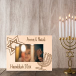 Hanukkah Menorah Star of David Simple and Classic Etched Frames<br><div class="desc">Happy Hanukkah ❄
Great Beautiful Personalised gift for family and friends! makes grandparents happy!
Replace the text with your own name or message.
Happy Holidays 🕯 ⚘</div>