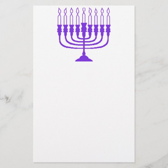 Hanukkah Menorah Stationery (Front)