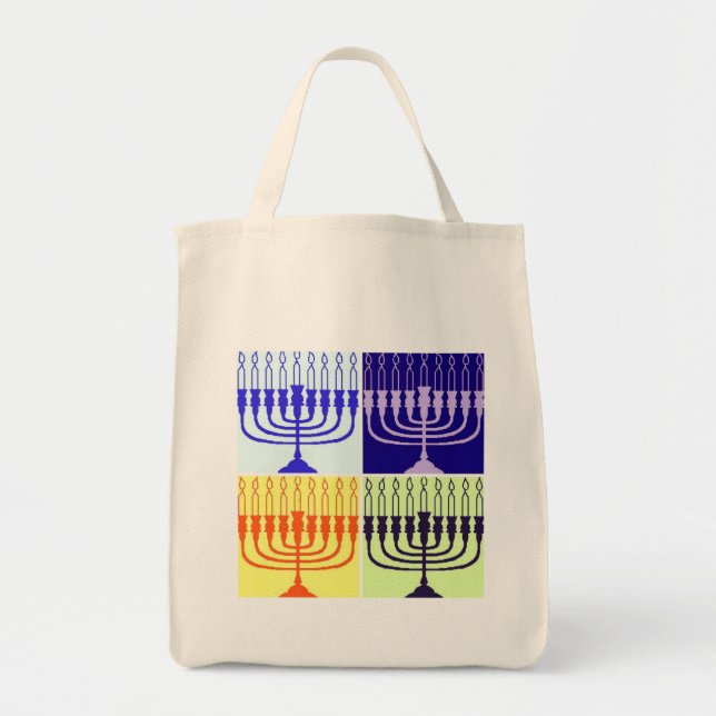 Hanukkah Menorah Tote Bag (Front)
