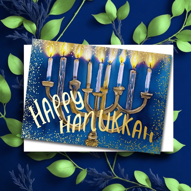 Hanukkah Menorah Watercolor Fun Joyful (Creator Uploaded)