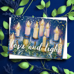 Hanukkah Menorah Watercolor Love and Light<br><div class="desc">Hanukkah Menorah Watercolor Love and Light</div>
