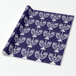 Hanukkah Menorah Wrapping Paper<br><div class="desc">Celebrate eight days and eight nights of the Festival of Lights with Hanukkah cards and gifts. The festival of lights is here. Light the menorah, play with the dreidel and feast on latkes and sufganiyots. Celebrate the spirit of Hanukkah with friends, family and loved ones by wishing them Happy Hanukkah....</div>