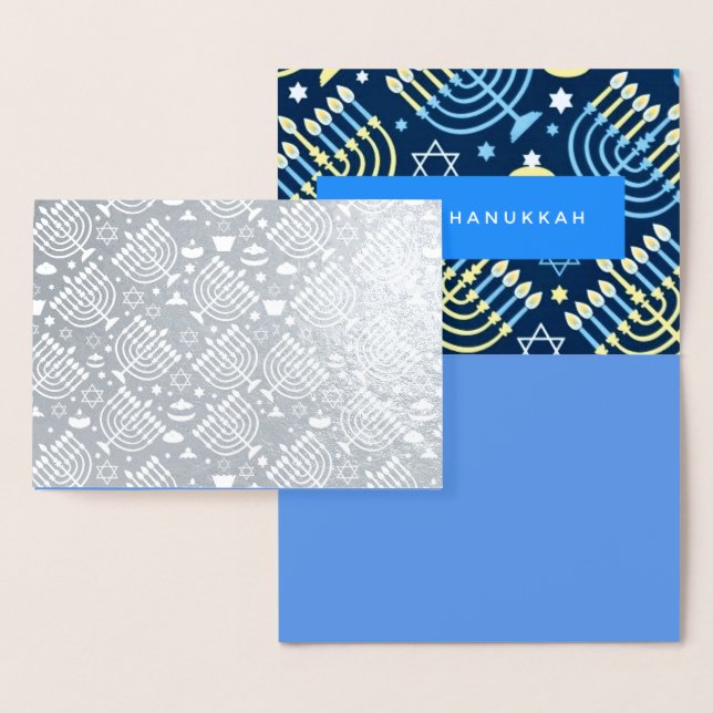 Hanukkah Menorahs Foil Card (Display)