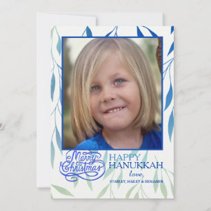 Hanukkah Merriment Photo Holiday Card