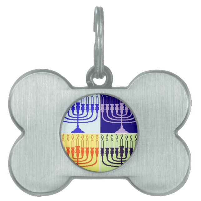 Hanukkah Minorah Pet Tag (Front)