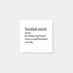 Hanukkah Miracle Funny Chanukah Jewish Definition Post-it Notes