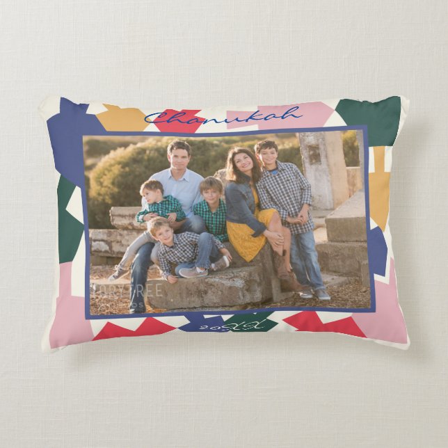 Hanukkah Modern Photo Decorative Cushion (Front)